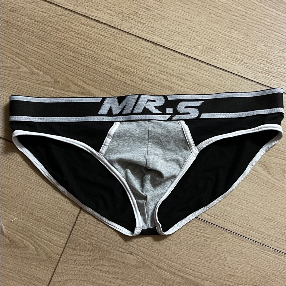 Mr. S Leather Black & Gray Briefs